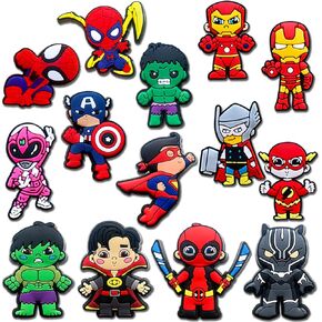 Superhero Shoe Charms for Croc Clog Sandals, Cute Hero Decoration Charms for Kid Boy Girl Party Favor