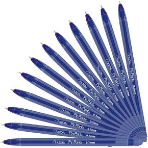 AZOR Pin Point Blue Fine Point Writing Pens 0.7mm Ballpoint Pens – Pack of 12