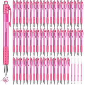 Cholemy 64 Pack Colored Retractable Gel Ink Pens Bulk 0.7mm Fine Point Pens Smooth Writing Click Pens with Comfortable Grip for Journaling Note Taking in School Office(Blue)