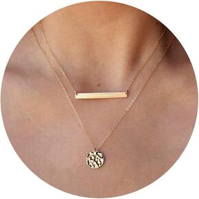 Cross Necklace for Women, 14K Gold Plated Chain Necklace Gold Cross Pendant Choker Necklace Dainty Layered Simple Tiny Cute Necklaces for Women Girls Jewelry Gifts