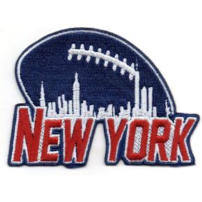 Smc Store City of New York Logo Patch Embroidery American Football Fan Favorite Team Iron On Sew On Embroidered Patch