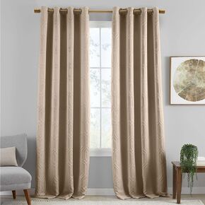 Elrene Home Fashions Sunveil Huxley Geometric Blackout Window Curtain Panel, 52X84, Taupe