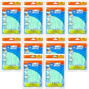 10 pk (100 ct each) Soft Bristle Dental Floss Picks, Interdental Brush, Toothpicks, Flexible Deep Clean
