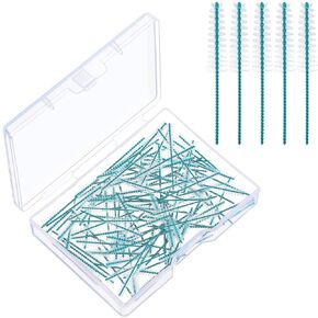 Interdental Brush Teeth Soft Dental Picks Tooth Floss Interdental Brush Betweens Interdental Brush Refills White Refills for Tooth Cleaning (Tight, 60 Pieces)