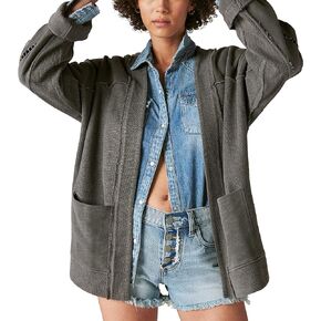 Lucky Brand Women's Fleece Cutwork Cardigan