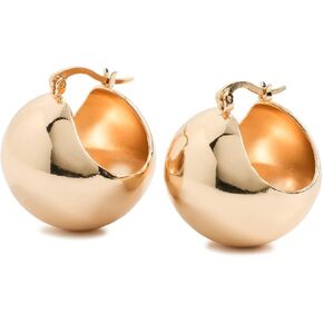 By Adina Eden Women's Solid Graduated Button Hoop Earrings in Kuwait