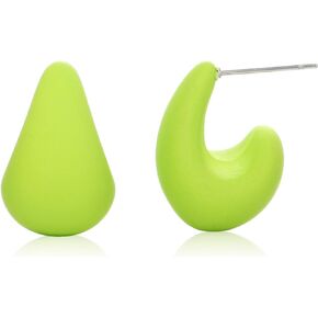 Acrylic Huggie Earrings, Colorful Dome Huggie Hoop Earrings for Women and Girls