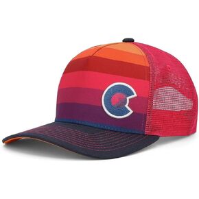 Colorado Trucker Hats for Men & Women - Custom Juicy Fader Style Ballcap with Snapback, Versatile & Conscious Outdoor Cap Red