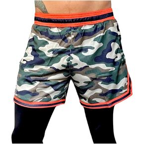 Hacker Mens Colorful Fun Floral Above The Knee, Short Inseam, Basketball Hoop Shorts.
