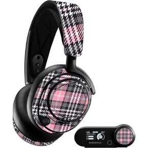 MightySkins Skin Compatible with SteelSeries Arctis Nova Pro - Pink Plaid | Protective, Durable, and Unique Vinyl Decal wrap Cover | Easy to Apply, Remove, and Change Styles | Made in The USA