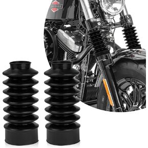 PSLER 39mm Motorcycle Front Fork Covers Guards Rubber Gaiters Gators Shock Boots Shock Absorber Covers Protector Fit for H-Arley Sportster XL883 1200 Dyna FXD with 39mm Fork.