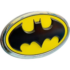 Fan Emblems Batman Car Emblem - 1989 Oval Bat Symbol 3D Auto Badge - COLOR: Black and Chrome - SIZE: 3.76 x 2.26 x 0.2 inches - Officially Licensed DC Car Accessories in Kuwait