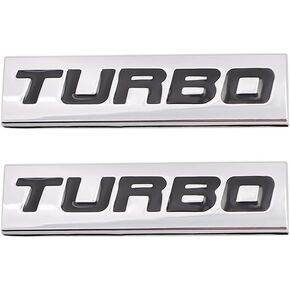2 Pcs Turbo Emblem 3D Metal Badge Car Hood Truck Door Side Fender Rear Trunk Emblem Sticker Decals for Universal Decoration Accessories (Black Red), CRTB2