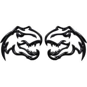 Dinosaur Emblem, A Pair Dinosaur Graphic Badge Fits for RAM TRX 1500 ~Stick it Anywhere (Redeye)