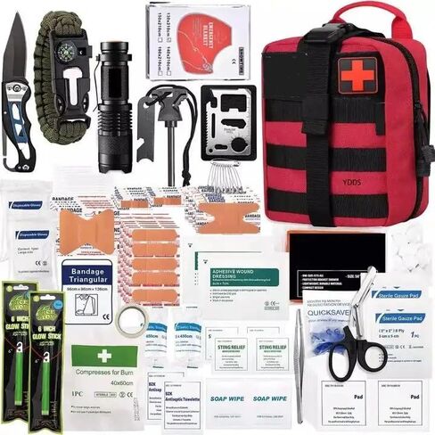 First Aid Set Black Waterproof Home Medical Kits Bag Large with First Aid Equipment Black, car, Boat, Hiking, Camping in Saudi Arabia