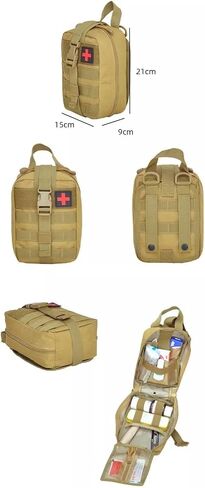 First Aid Set Black Waterproof Home Medical Kits Bag Large with First Aid Equipment Black, car, Boat, Hiking, Camping in Saudi Arabia