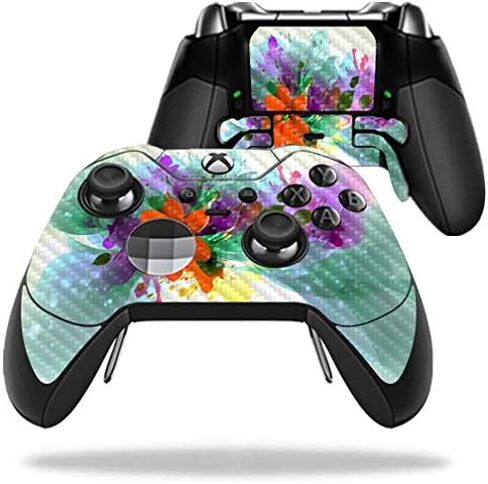 MightySkins Carbon Fiber Skin for Microsoft Xbox One Elite Controller - Flower Blast | Protective, Durable Textured Carbon Fiber Finish | Easy to Apply, Remove, and Change Styles | Made in The USA in Saudi Arabia