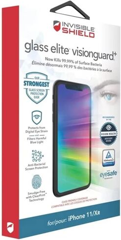 ZAGG InvisibleShield Glass Elite VisionGuard+ for iPhone 11 and iPhone XR - Extreme Shatter, Impact and Scratch Protection, Fingerprint Resistant - Clear in Saudi Arabia