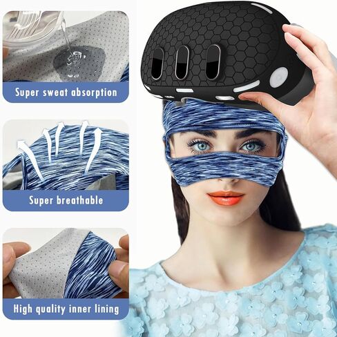 7pcs Accessories Set for Meta Quest 3, Anti-Scratch VR Shell Cover, Face Cover, Button Rocker Caps, Lens Protective Cover, Wiping Cloth, Eye Mask, VR Accessories for Meta Quest 3 in Kuwait