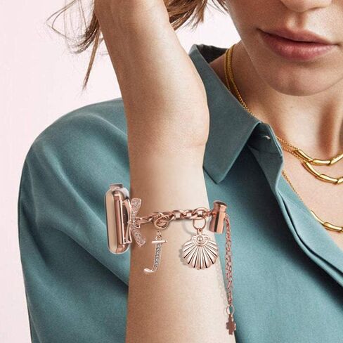 Bling Bracelet Band Compatible with Apple Watch Bands 38mm 40mm 41mm 42mm 44mm 45mm,Adjustable Women Bracelet with Charms for iWatch Series 7/6/5/4/3/2/1/SE in Saudi Arabia