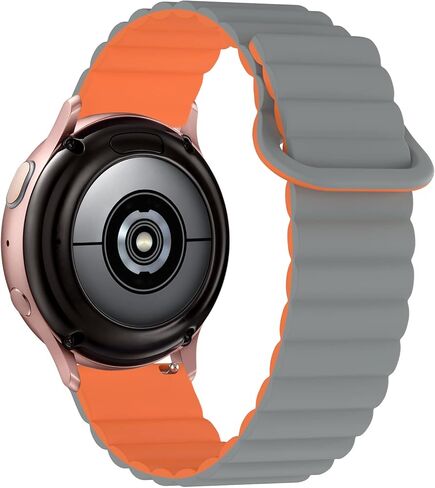 أحزمة حلقة SKYLET متوافقة مع ساعة Samsung Galaxy Watch 4 Watch 5 40mm 44mm/Watch 5 Pro 45mm/Watch 4 Classic 42mm 46mm/Galaxy Active 2/Gear Sport للرجال والنساء، حزام سيليكون 20 مم مع مغناطيس قوي in Kuwait