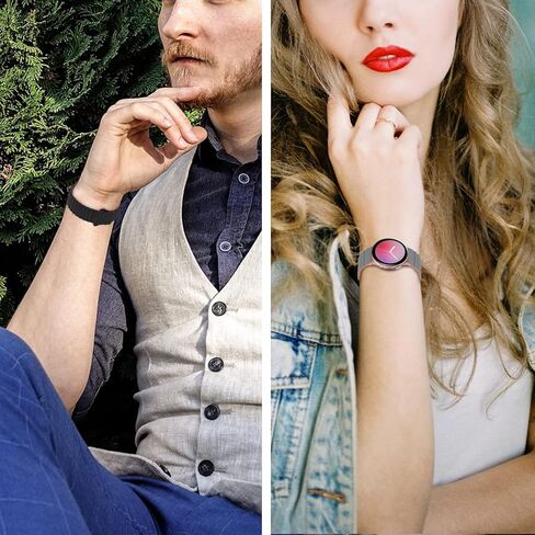 أحزمة حلقة SKYLET متوافقة مع ساعة Samsung Galaxy Watch 4 Watch 5 40mm 44mm/Watch 5 Pro 45mm/Watch 4 Classic 42mm 46mm/Galaxy Active 2/Gear Sport للرجال والنساء، حزام سيليكون 20 مم مع مغناطيس قوي in Kuwait