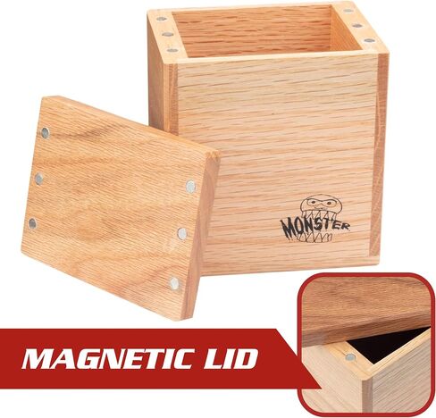 Monster Wooden Deck Box w Strong Magnetic Lid & Security Band- Premium Finish Holds 150 Sleeved Cards- Compatible with Yugioh Commander Magic the Gathering MTG Sports Cards, All Trading Card TCG Games in Saudi Arabia