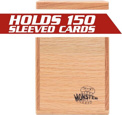 Monster Wooden Deck Box w Strong Magnetic Lid & Security Band- Premium Finish Holds 150 Sleeved Cards- Compatible with Yugioh Commander Magic the Gathering MTG Sports Cards, All Trading Card TCG Games in Saudi Arabia