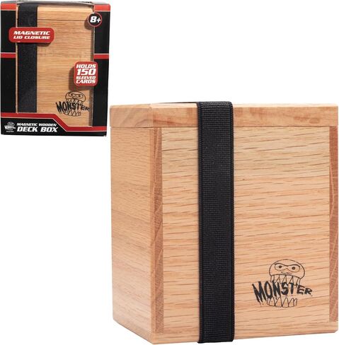 Monster Wooden Deck Box w Strong Magnetic Lid & Security Band- Premium Finish Holds 150 Sleeved Cards- Compatible with Yugioh Commander Magic the Gathering MTG Sports Cards, All Trading Card TCG Games in Saudi Arabia