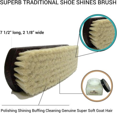 Valentino Garemi Shoe Brush Polishing Shining Buffing Cleaning Genuine Super Soft Goat Hair- Made in Germany in Kuwait