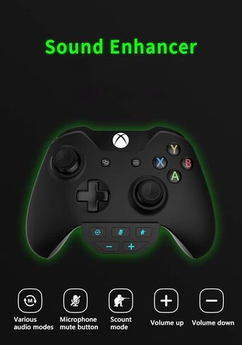 محول سماعة رأس ستيريو Bosmarlin متوافق مع وحدة تحكم Xbox One X/S، ومحسن صوت وحدة تحكم Xbox One مع مقبس صوت 3.5 ملم (أسود) in Kuwait