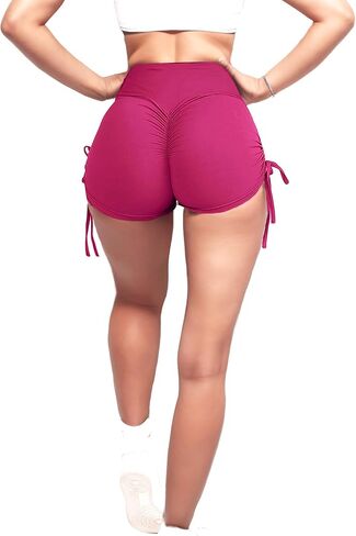 Women's Cross Waist Yoga Booty Shorts Scrunch Butt Lifting Workout Gym Spandex Dance Hot Crossover Leggings Shorts in Saudi Arabia