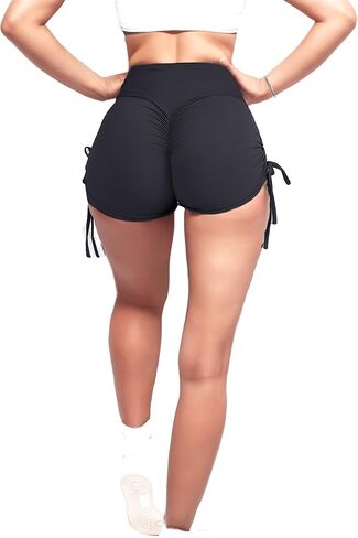 Women's Cross Waist Yoga Booty Shorts Scrunch Butt Lifting Workout Gym Spandex Dance Hot Crossover Leggings Shorts in Saudi Arabia