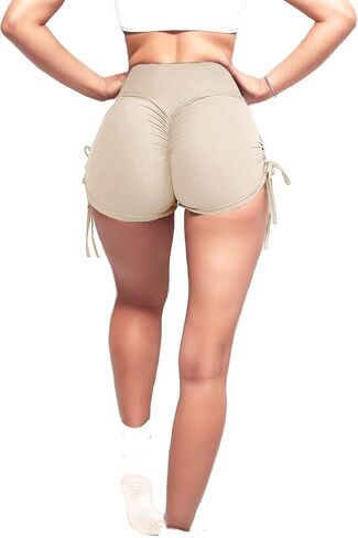 Women's Cross Waist Yoga Booty Shorts Scrunch Butt Lifting Workout Gym Spandex Dance Hot Crossover Leggings Shorts in Saudi Arabia