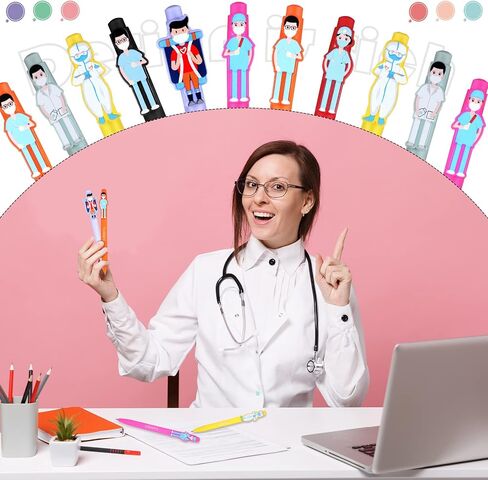 Cute Nurse Pens Doctor Pens Funny Cartoon Nurse Ink Ball Point Pens Thank You Gifts for Doctors Medical Assistant Accessories Healthcare Workers Nursing School Students Supplies (35 Pcs) in Saudi Arabia