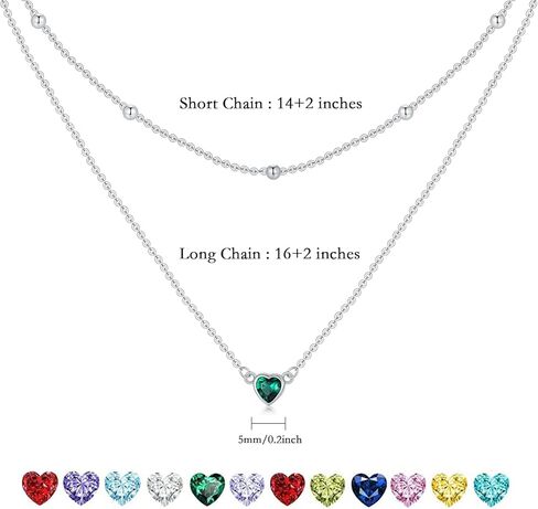 Seiyang Birthstone Necklaces for Women 925 Sterling Silver Infinity Heart/Flower/Teardrop Birthstone Pendant Necklaces Birthday Gifts for Women Girls Wife Mom Lady Her in Kuwait