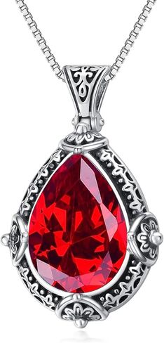 Seiyang Birthstone Necklaces for Women 925 Sterling Silver Infinity Heart/Flower/Teardrop Birthstone Pendant Necklaces Birthday Gifts for Women Girls Wife Mom Lady Her in Saudi Arabia
