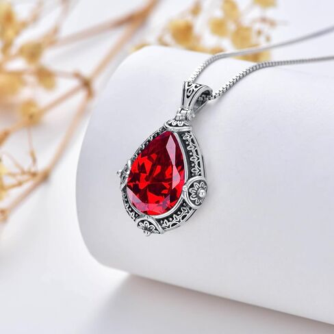 Seiyang Birthstone Necklaces for Women 925 Sterling Silver Infinity Heart/Flower/Teardrop Birthstone Pendant Necklaces Birthday Gifts for Women Girls Wife Mom Lady Her in Saudi Arabia