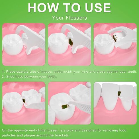 Dental Floss Picks Dispenser 2 Box-Professional Shred Resistant Flossers-176 Count LIAMOSS Superfine Toothpicks Sticks-Unique Sealed Storage-More Hygienic Floss Storage-Adults Best Dental Oral Care in Saudi Arabia
