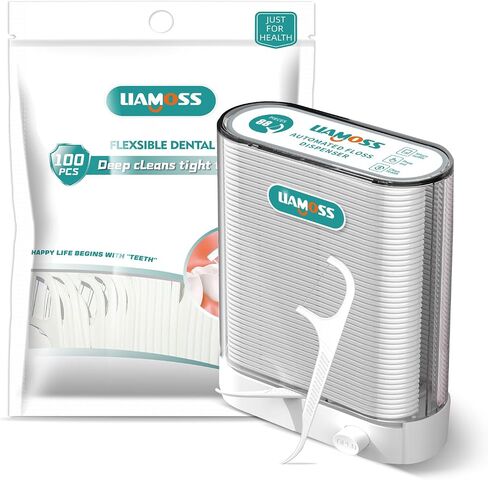 Dental Floss Picks Dispenser 2 Box-Professional Shred Resistant Flossers-176 Count LIAMOSS Superfine Toothpicks Sticks-Unique Sealed Storage-More Hygienic Floss Storage-Adults Best Dental Oral Care in Saudi Arabia