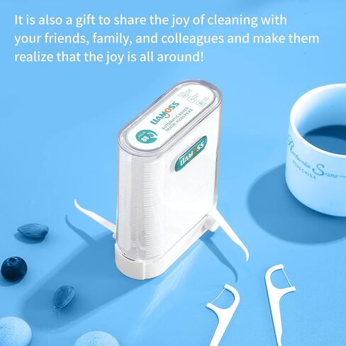 Dental Floss Picks Dispenser 2 Box-Professional Shred Resistant Flossers-176 Count LIAMOSS Superfine Toothpicks Sticks-Unique Sealed Storage-More Hygienic Floss Storage-Adults Best Dental Oral Care in Saudi Arabia