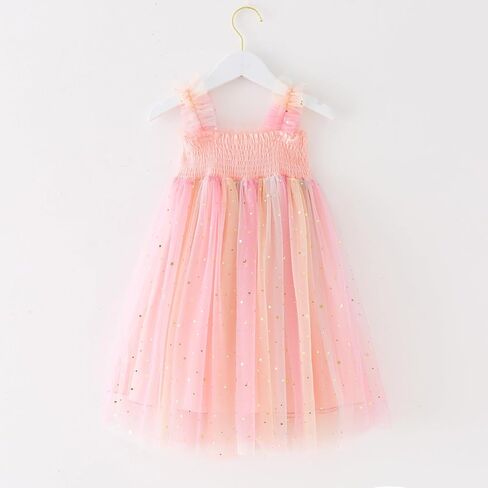 Toddler Girls Tulle Tutu Dress Rainbow Summer Tulle Sequin Dresses Size 12M-6T in Saudi Arabia