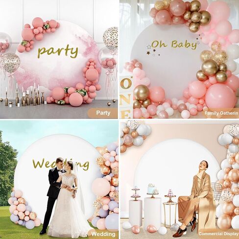 7.2FT Black Round Backdrop Cover, Circle Arch Backgound Stand Cover | Round Arch Covers Polyester Circle Balloon Arch Backdrop Stand Covers for Wedding Birthday Party Baby Shower Decor in Saudi Arabia