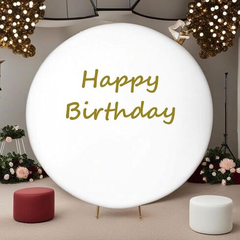 7.2FT Black Round Backdrop Cover, Circle Arch Backgound Stand Cover | Round Arch Covers Polyester Circle Balloon Arch Backdrop Stand Covers for Wedding Birthday Party Baby Shower Decor in Saudi Arabia