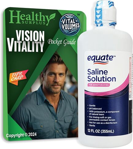 زجاجة محلول ملحي متساوي 12 أونصة سائلة وبطاقة نصائح لحيوية الرؤية من Vital Volumes - حزمة in Kuwait