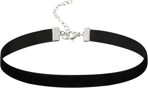 14.5 بوصة بسيطة الأسود عقد قطيفة قلادة مع 304 سلسلة الفولاذ المقاوم للصدأ للنساء هدايا عيد ميلاد مجوهرات الزفاف in Kuwait