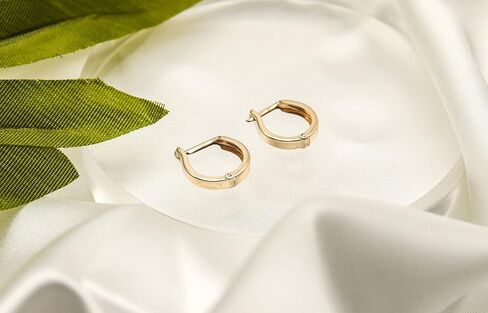 أقراط PORI JEWELERS من الذهب الصلب عيار 10 قيراط مصقولة بشكل دائري لطيف على شكل هجيز مقاس 3 مم × 12 مم - مثالية لثقب الأذن الأول أو الثاني in Saudi Arabia