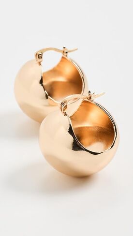 By Adina Eden Women's Solid Graduated Button Hoop Earrings in Kuwait