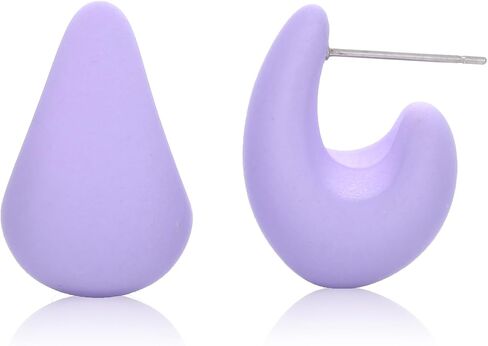 Acrylic Huggie Earrings, Colorful Dome Huggie Hoop Earrings for Women and Girls in Saudi Arabia