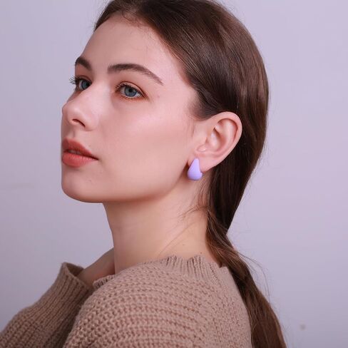 Acrylic Huggie Earrings, Colorful Dome Huggie Hoop Earrings for Women and Girls in Saudi Arabia